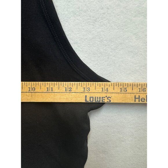 H&M Divided Black Ribbed Crop Tank Top Size M - Picture 4 of 6